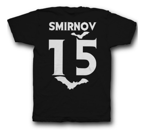 Именная футболка с вампирским шрифтом и летучими мышами #7