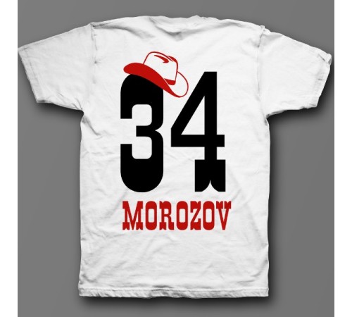 Именная футболка с ковбойским шрифтом и шляпой #12