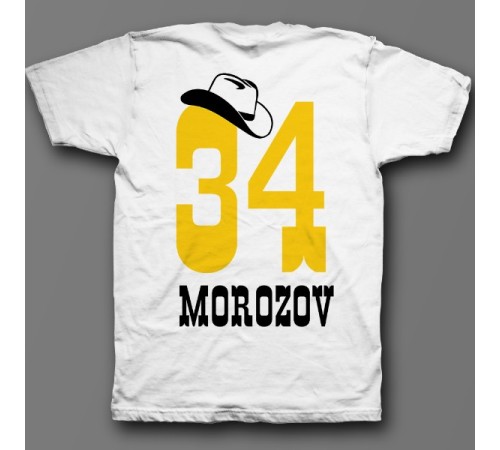 Именная футболка с ковбойским шрифтом и шляпой #12