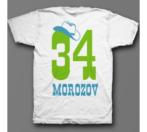 Именная футболка с ковбойским шрифтом и шляпой #12