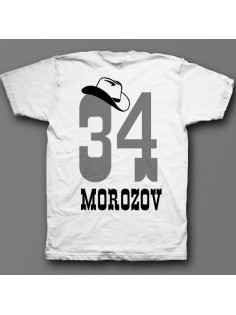 Именная футболка с ковбойским шрифтом и шляпой #12