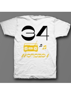 Именная футболка с винтажным шрифтом и магнитофоном #13