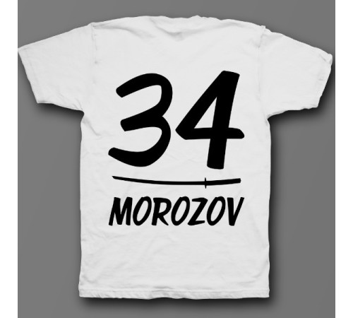 Именная футболка с азиатским шрифтом и катаной #14