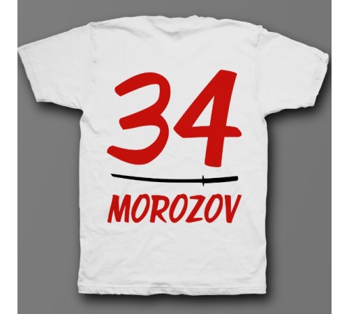 Именная футболка с азиатским шрифтом и катаной #14