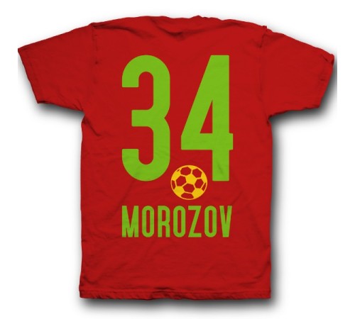 Именная футболка со спортивным шрифтом и футбольным мячом #11
