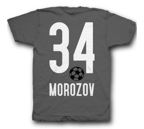 Именная футболка со спортивным шрифтом и футбольным мячом #11