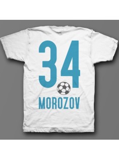 Именная футболка со спортивным шрифтом и футбольным мячом #11