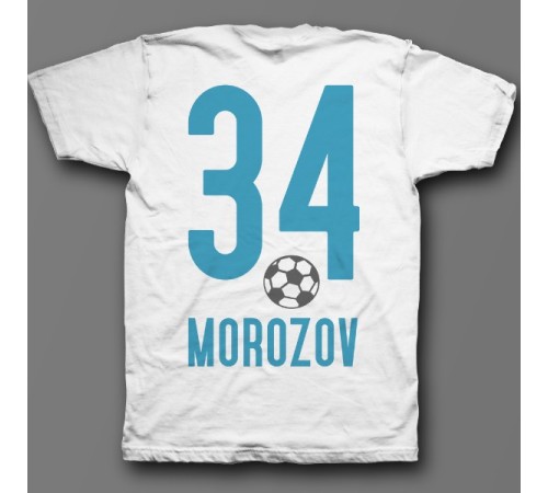 Именная футболка со спортивным шрифтом и футбольным мячом #11