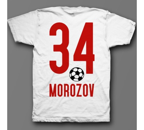 Именная футболка со спортивным шрифтом и футбольным мячом #11