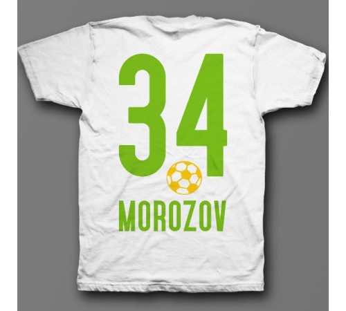 Именная футболка со спортивным шрифтом и футбольным мячом #11