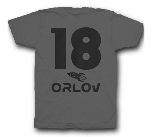 Именная футболка с космическим шрифтом и ракетой #21