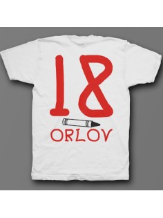 Именная футболка с детским шрифтом и мелками #23