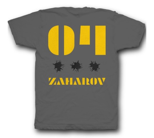 Именная футболка с трафаретным шрифтом и дырками от пуль #26