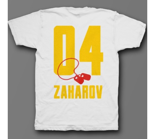 Именная футболка с армейским шрифтом и армейским медальоном #27