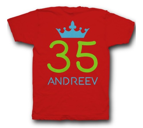 Именная футболка с рукописным шрифтом и короной #29