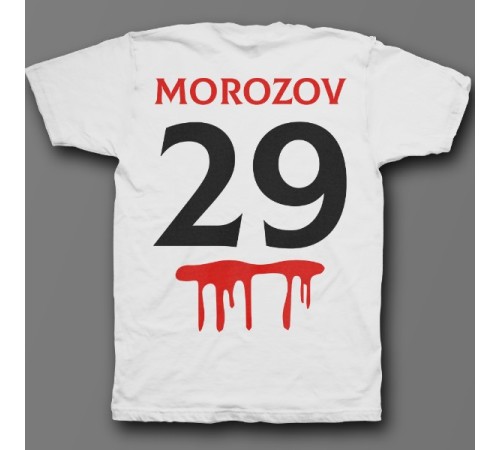 Именная футболка с шрифтом из фильмов ужаса и кровью #33