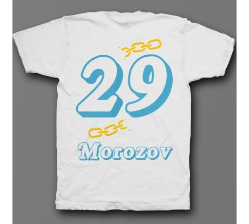 Именная футболка с объемным шрифтом и цепью #32