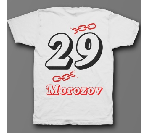 Именная футболка с объемным шрифтом и цепью #32