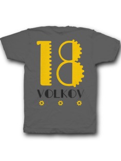 Именная футболка с механическим шрифтом и шестеренками #36