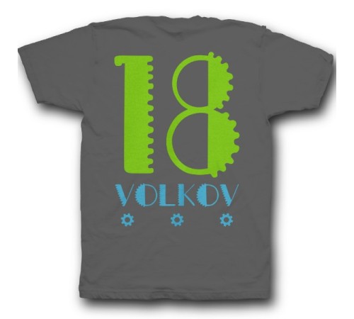 Именная футболка с механическим шрифтом и шестеренками #36