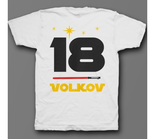 Именная футболка с шрифтом из звёздных войн и лазерным мечом #37