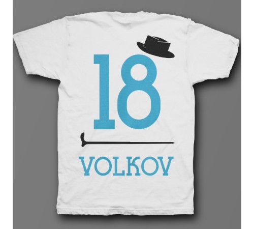 Именная футболка с ретро шрифтом, шляпой и тростью #39