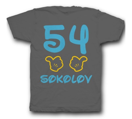 Именная футболка с диснеевским шрифтом и руками Микки Мауса #44