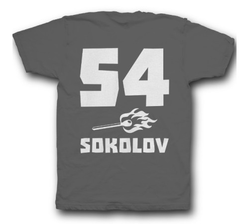 Именная футболка с брутальным шрифтом и спичкой #41