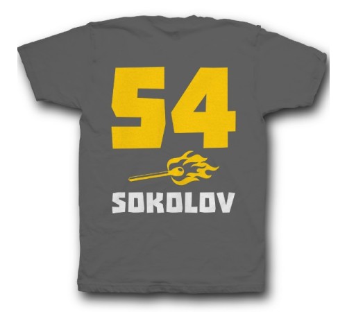 Именная футболка с брутальным шрифтом и спичкой #41