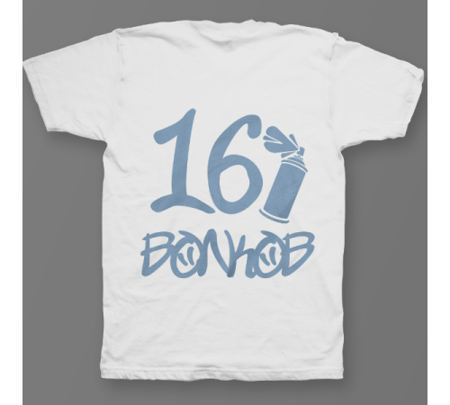 Именная футболка с граффити шрифтом и балончиком с краской #55