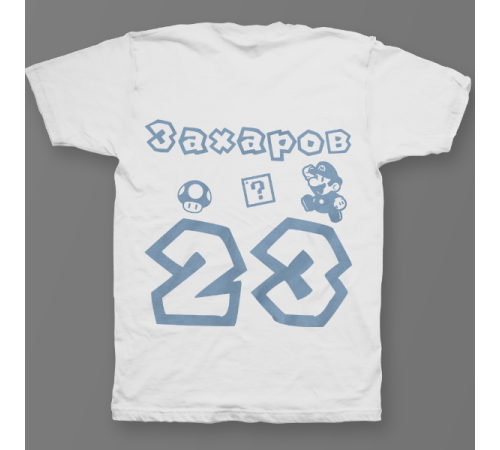Именная футболка с шрифтом из игры Super Mario #56