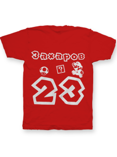 Именная футболка с шрифтом из игры Super Mario #56