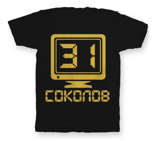 Именная футболка с аналоговым шрифтом и олдскульным монитором #65