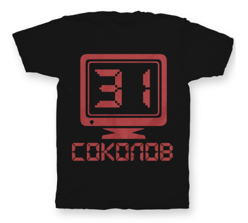 Именная футболка с аналоговым шрифтом и олдскульным монитором #65