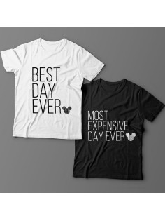 Парные футболки для влюбленных "Best day ever"/"Most expensive day ever"