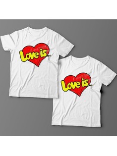 Парные футболки для влюбленных "Love is..."