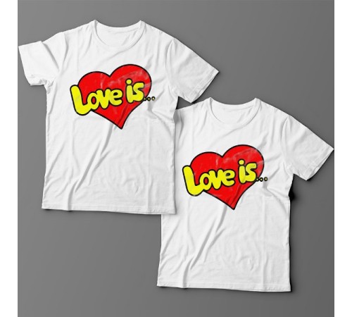 Парные футболки для влюбленных "Love is..."