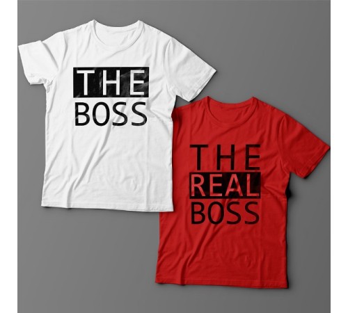 Парные футболки для влюбленных "The boss"/"The real boss"
