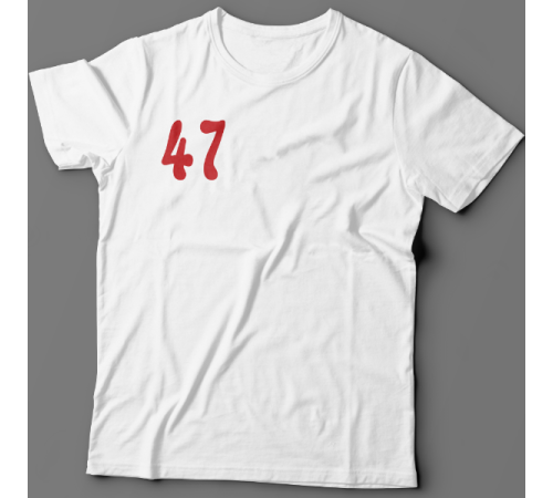 Именная футболка с театральным шрифтом и моноклем #72