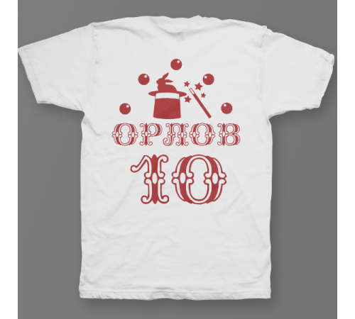 Именная футболка с цирковым шрифтом и атрибутами фокусника #78