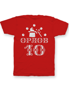 Именная футболка с цирковым шрифтом и атрибутами фокусника #78