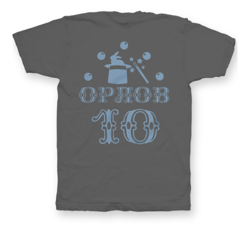 Именная футболка с цирковым шрифтом и атрибутами фокусника #78