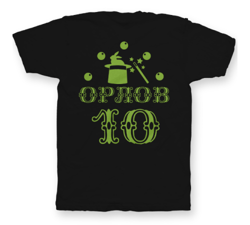 Именная футболка с цирковым шрифтом и атрибутами фокусника #78