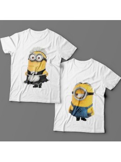 Парные футболки для влюбленных с миньонами