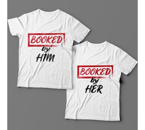 Парные футболки для влюбленных "Booked by Him/Her"