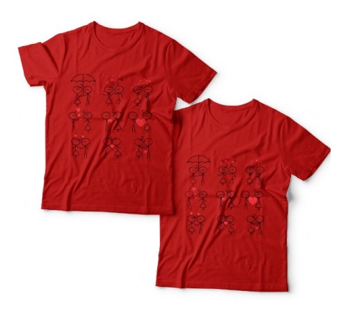 Парные футболки для влюбленных со смешными рисунками влюбленных