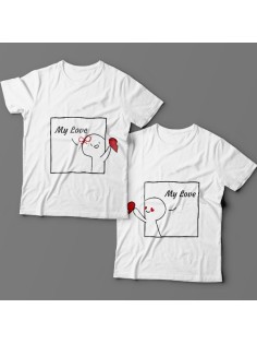 Парные футболки для влюбленных "My love"