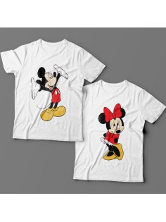 Парные футболки для влюбленных с Микки и Мини Маус