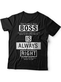 Прикольные футболки с надписью "Boss is always right" ("Босс всегда прав")
