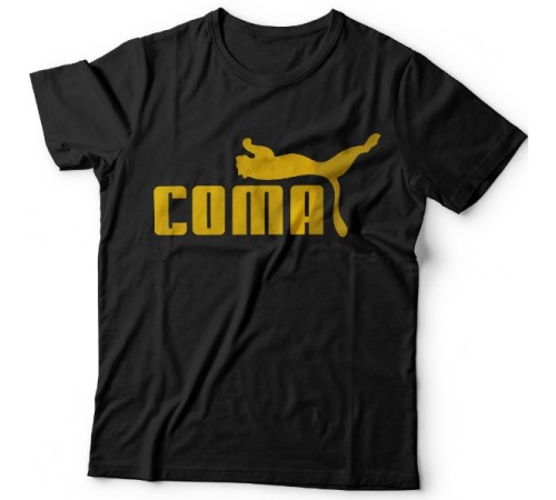 Прикольные футболки с надписью "COMA" ("Кома")